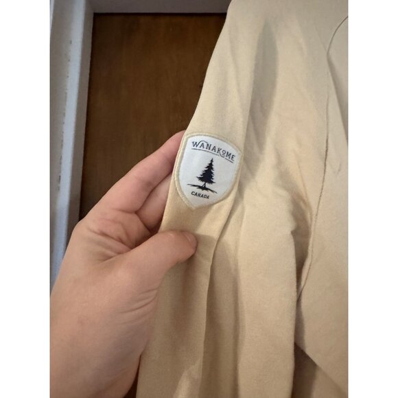 Wanakome Cropped Cream Sweatshirt Hoodie Size Large Womens Canada - Picture 3 of 7